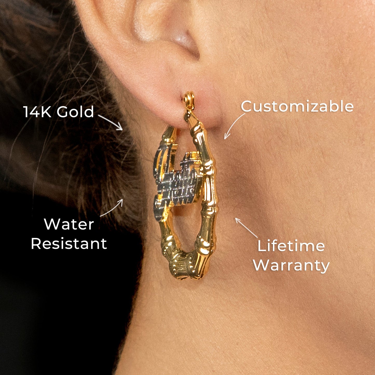 Women Jewelry - 14K Gold Hoop Earrings | Style # E02