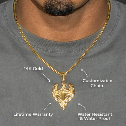 Mens Jewelry - 14K Gold American Eagle Necklace | Appx. 11 Grams