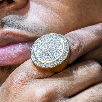 Mens Jewelry - 14K Gold Iced Out VVS Pinky Ring | 20 Grams