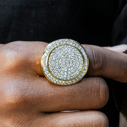 Mens Jewelry - 14K Gold Iced Out VVS Pinky Ring | 20 Grams
