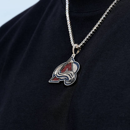 Colorado Avalanche Official NHL Logo Pendant in White Gold