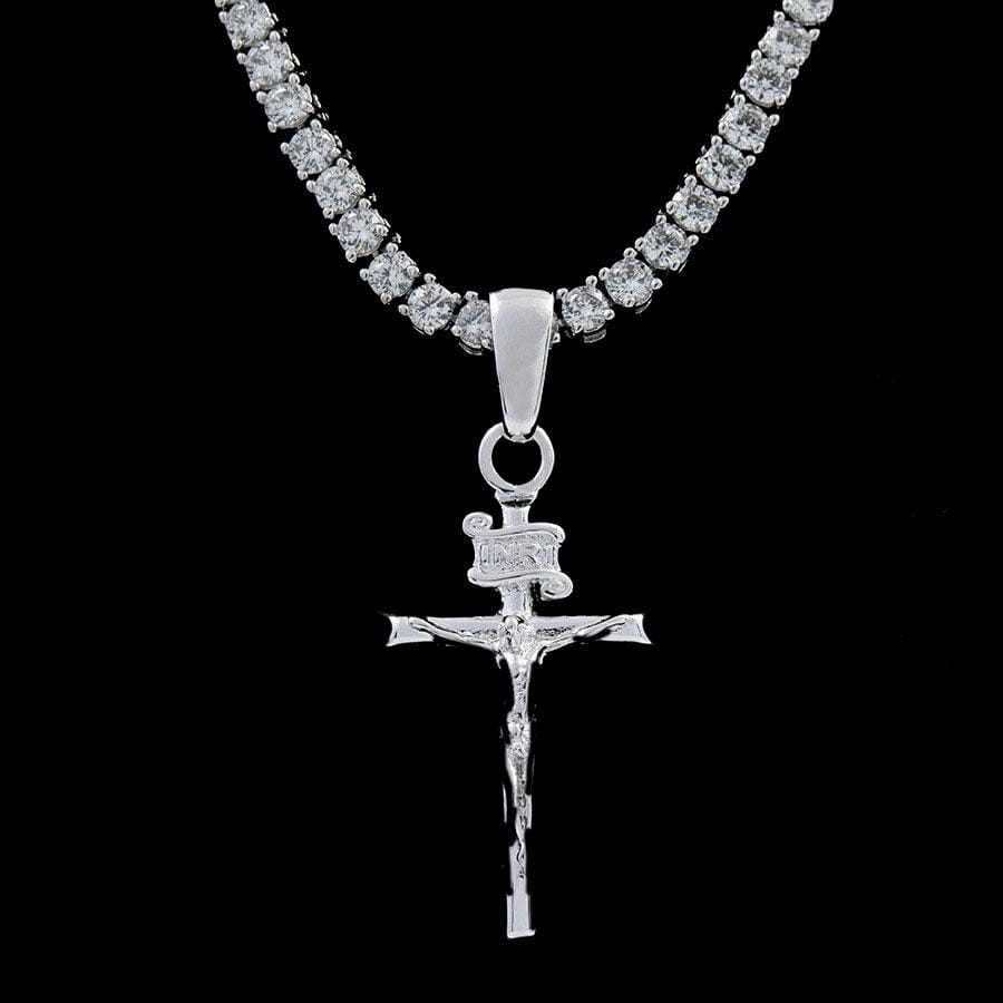 Crucifix Pendant in White Gold
