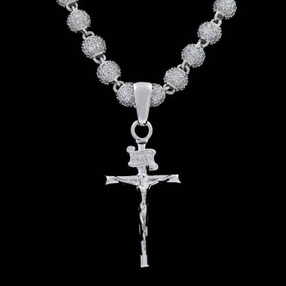Crucifix Pendant in White Gold
