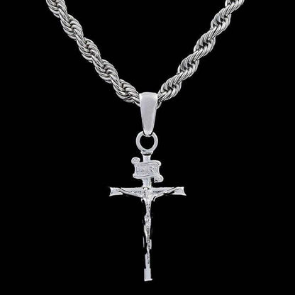 Crucifix Pendant in White Gold