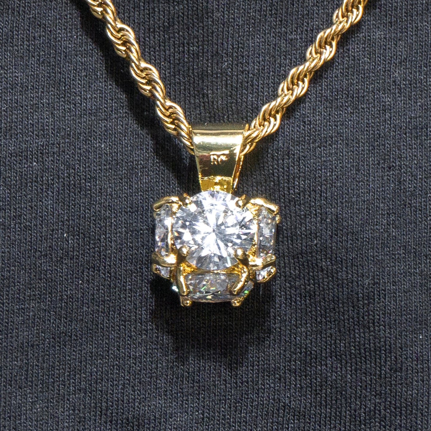 Mens Jewelry -  14K Gold Iced Out VVS Pendant Necklace | Appx. 19 Grams