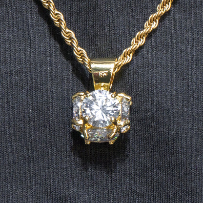 Mens Jewelry -  14K Gold Iced Out VVS Pendant Necklace | Appx. 19 Grams