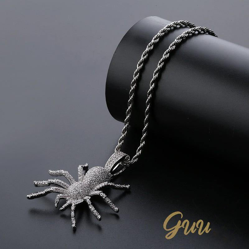 18K Gold-Plated AAA CZ Spider Pendant Necklace