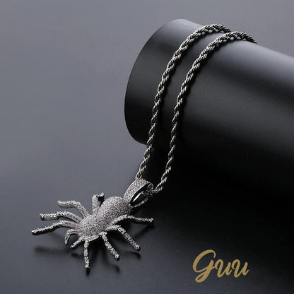 18K Gold-Plated AAA CZ Spider Pendant Necklace