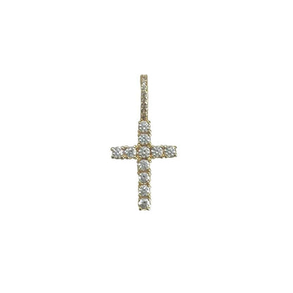 Cross and Stone Set in Yellow Gold