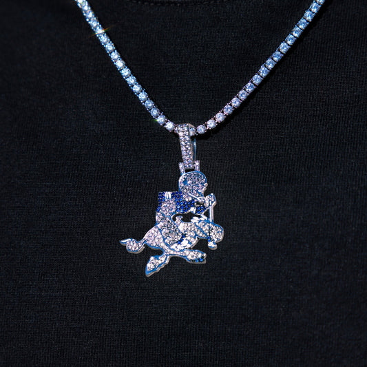 Dallas Cowboys Official NFL Vintage Logo Pendant in White Gold