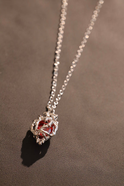 Palladium White Gold Plated Heart Necklace