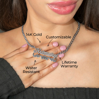 Women Jewelry - White Gold Name Necklace | Style # N11