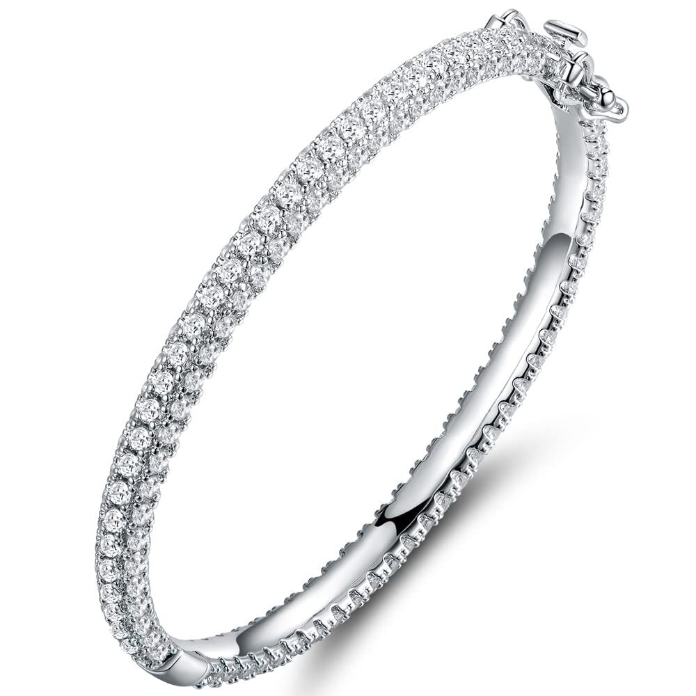 18K Gold Plated Cubic Zirconia Eternity Bangel Bracelet