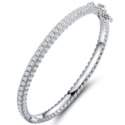 18K Gold Plated Cubic Zirconia Eternity Bangel Bracelet