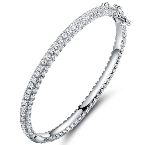 18K Gold Plated Cubic Zirconia Eternity Bangel Bracelet