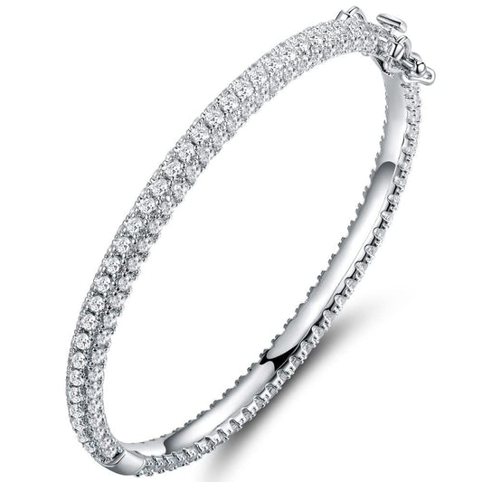 18K Gold Plated Cubic Zirconia Eternity Bangel Bracelet