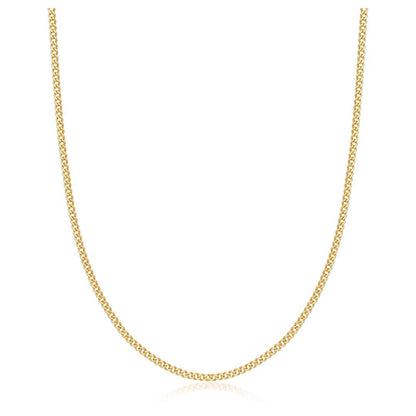18K Gold Plated 2mm Cuban Link Necklace
