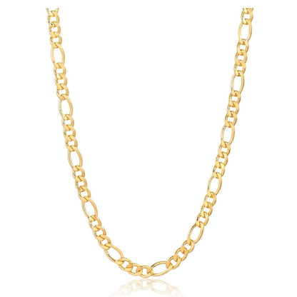 18K Gold Plated 4.5mm Figaro Chain Necklace