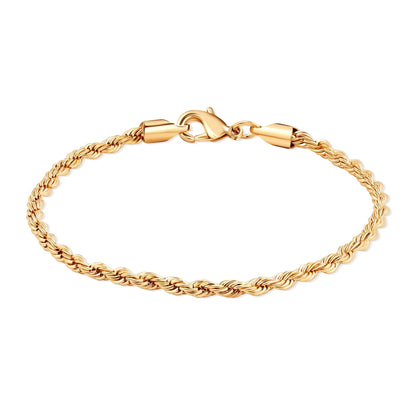 18k Gold Plated Rope Bracelets (multiple thickness available)
