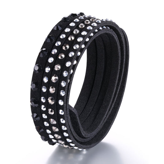Barzel Leather Created Austrian Crystals Wrap Bracelets (Many Options Available)
