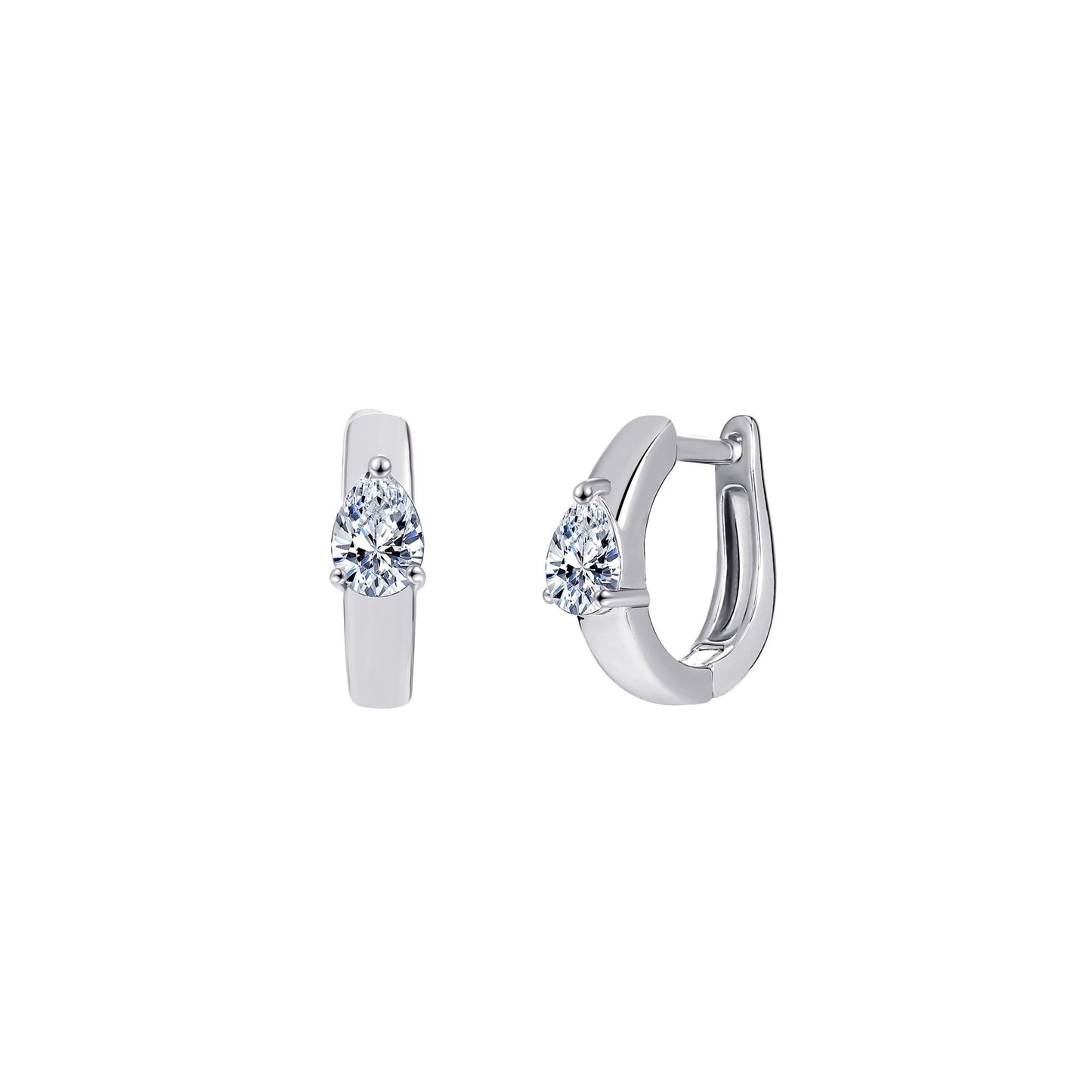 18K Gold Plated Teardrop Cut Crystal Huggie Earrings