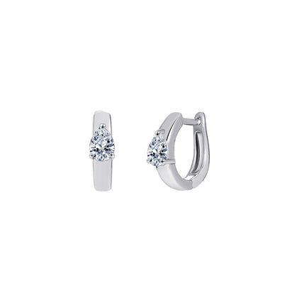 18K Gold Plated Teardrop Cut Crystal Huggie Earrings