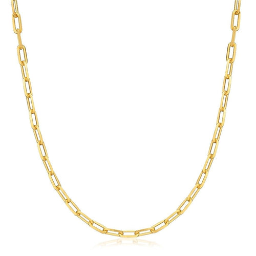 18K Gold Plated Paperclip link Chain Necklace