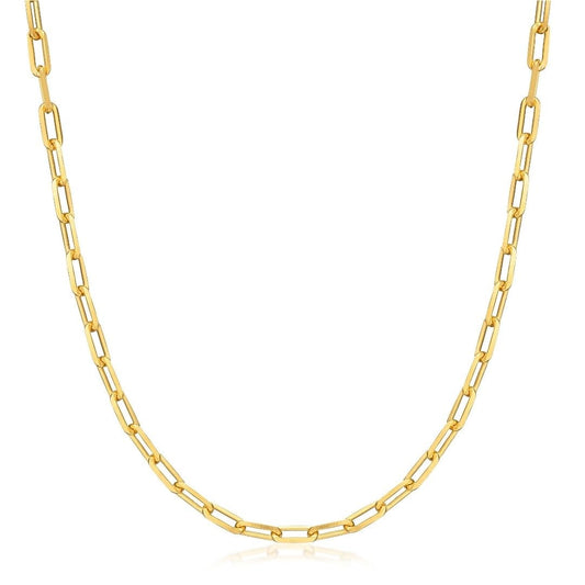 18K Gold Plated Paperclip link Chain Necklace
