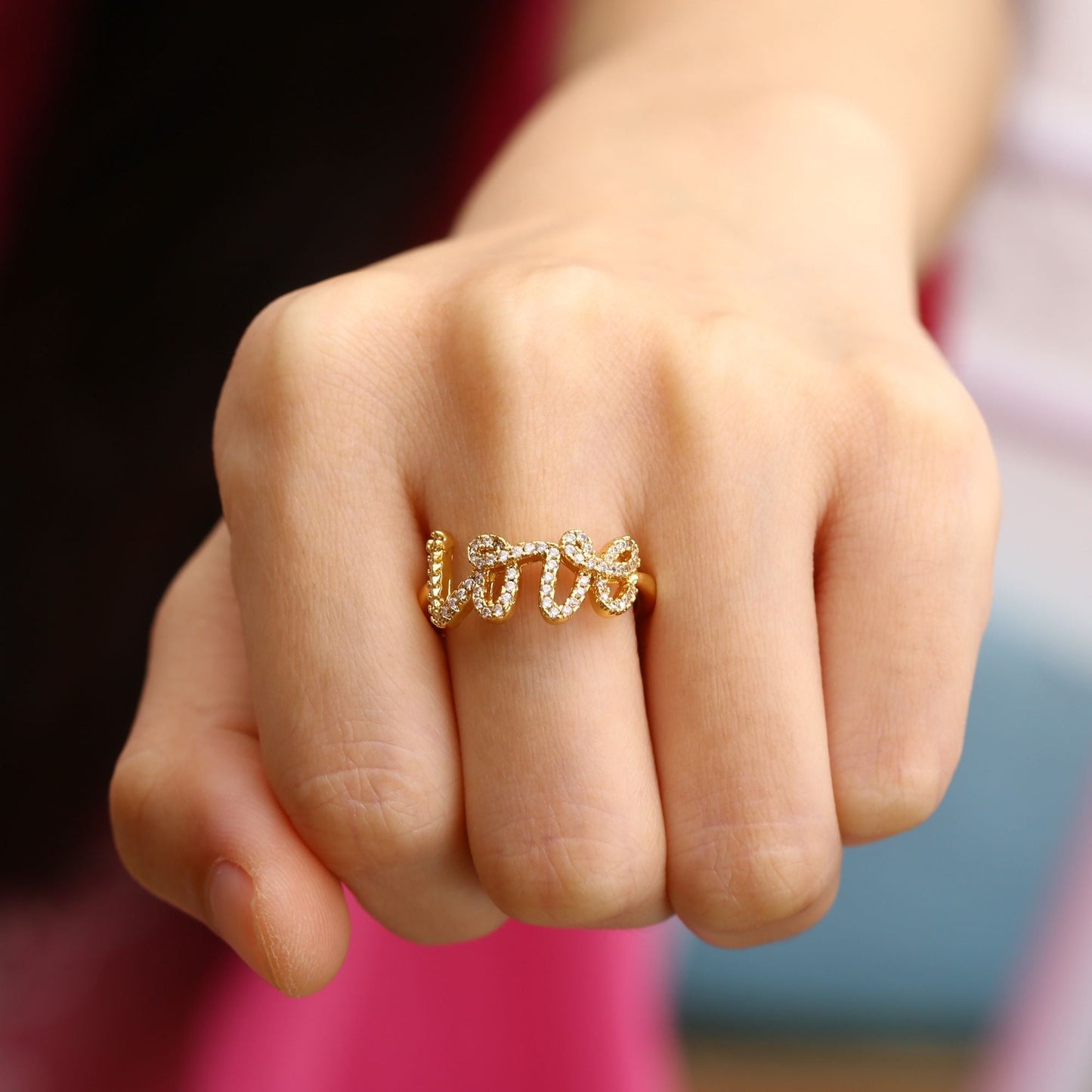 18K Gold Plated "LOVE" Ring