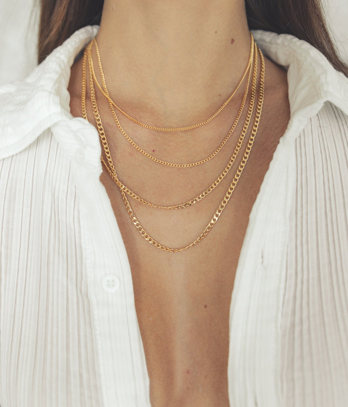18K Gold Plated 3mm Cuban Link Necklace
