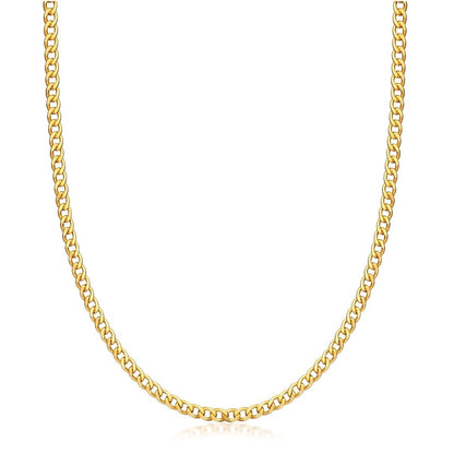 18K Gold Plated 4mm Cuban Link Necklace