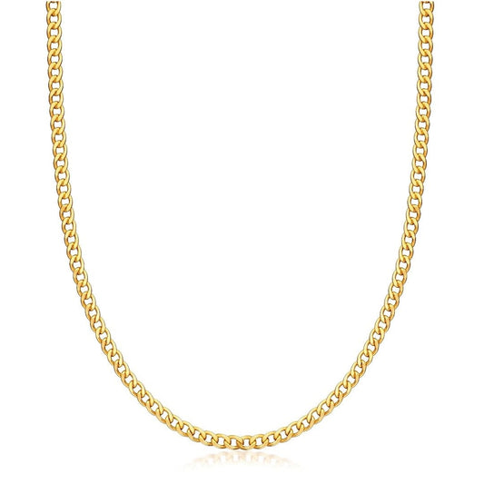 18K Gold Plated 4mm Cuban Link Necklace