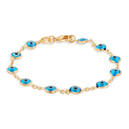 18K Gold Plated Multicolored Evil Eye Bracelet