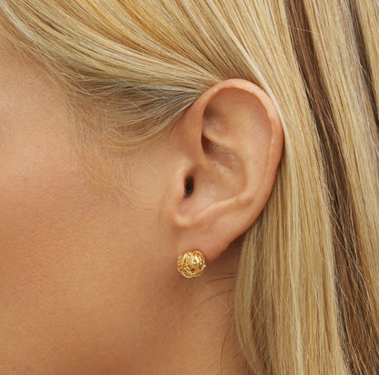 18K Gold Plated Love Knot Stud Earrings