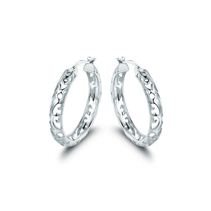 18K Gold Plated Filigree Patterned Hoop Earrings