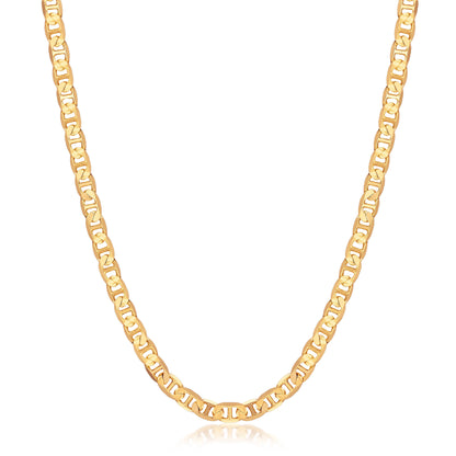 18K Gold Plated 6mm Flat Mariner Necklace