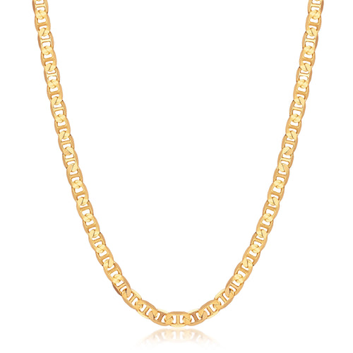 18K Gold Plated 6mm Flat Mariner Necklace