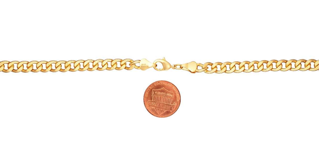 18k Cuban Chain Bracelet  (multiple thickness available)