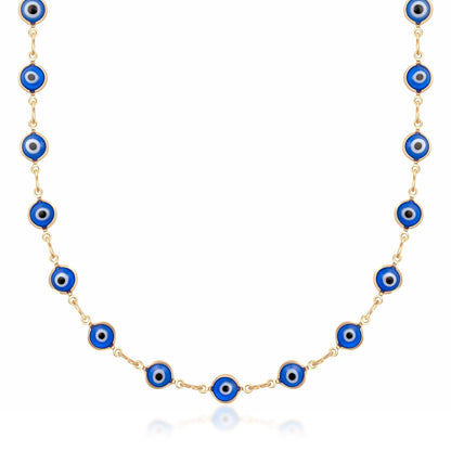 Barzel 18K Gold Plated Evil Eye Necklace - Made In Brazil