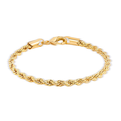 18k Gold Plated Rope Bracelets (multiple thickness available)