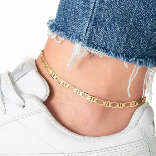 18K Gold Plated 4mm Figarucci Anklet