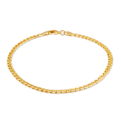 18K Gold Plated 4mm Cuban Link Anklet