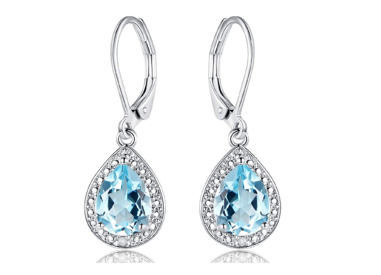 18K White Gold Plated Crystal Teardrop Earrings