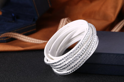 Barzel Leather Created Austrian Crystals Wrap Bracelets (Many Options Available)