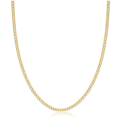 18K Gold Plated 3mm Cuban Link Necklace
