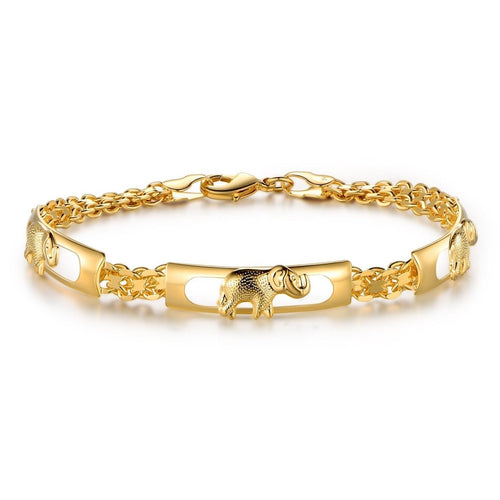 18k Gold Plated Lucky Elephant Parade Bracelet
