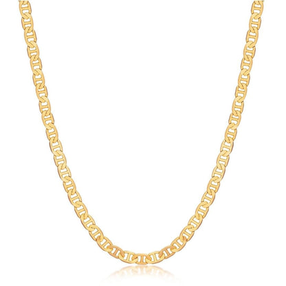 18K Gold Plated 5mm Flat Mariner Necklace