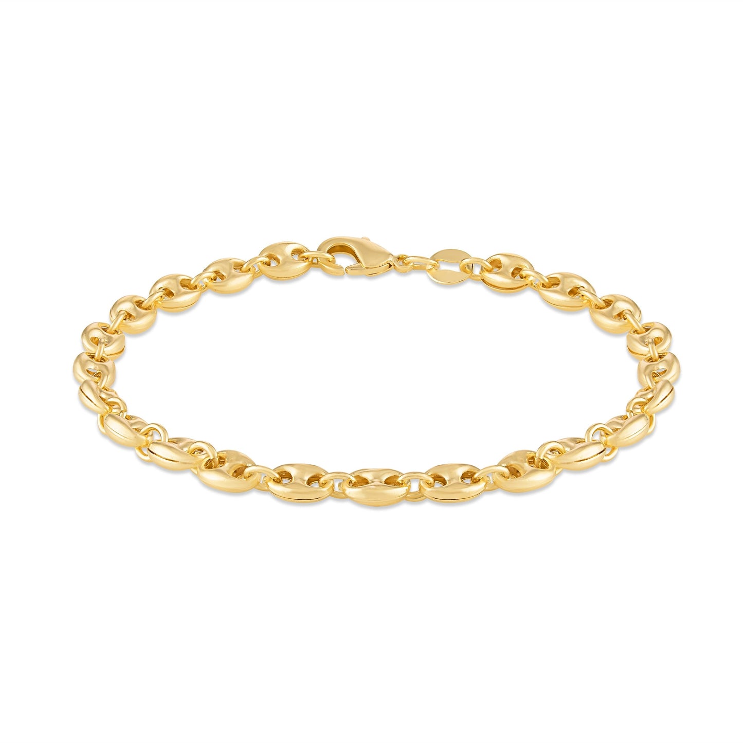 18k Gold Plated Puff Mariner Bracelet
