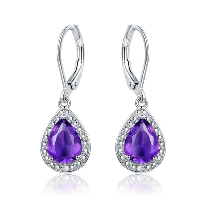 18K White Gold Plated Crystal Teardrop Earrings