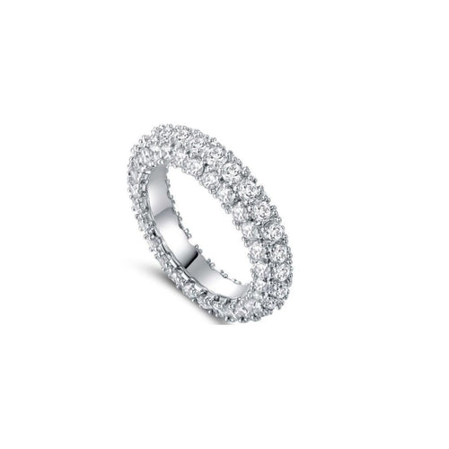 18K Gold Plated 3 Row Eternity Ring